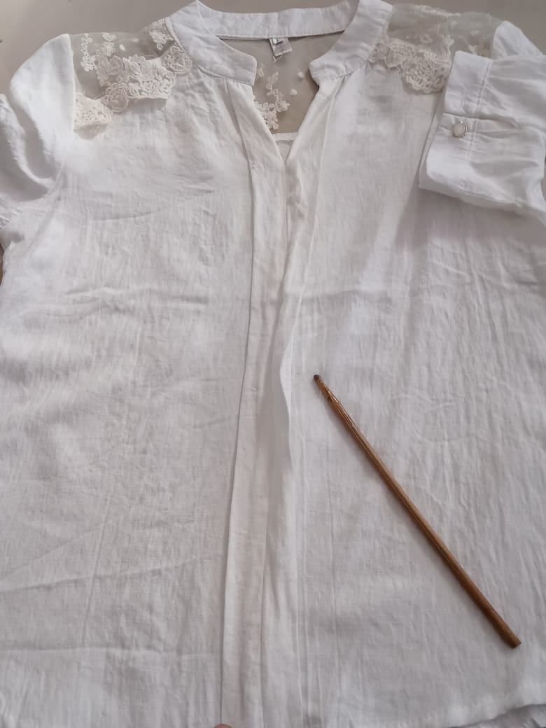 Blouse Atasan Wanita Lengan Pendek Leher V Brokat