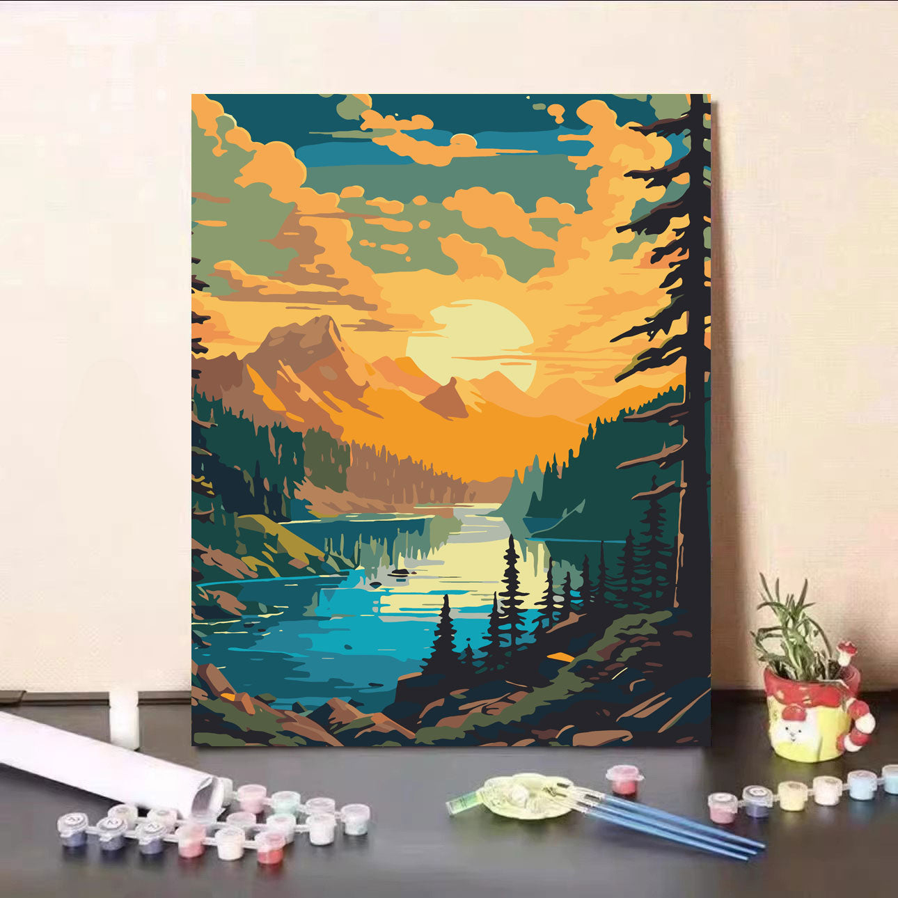 Canvas Paint By Number Kit Digital Oil Painting DIY Lukisan 40 x 50 Seri R