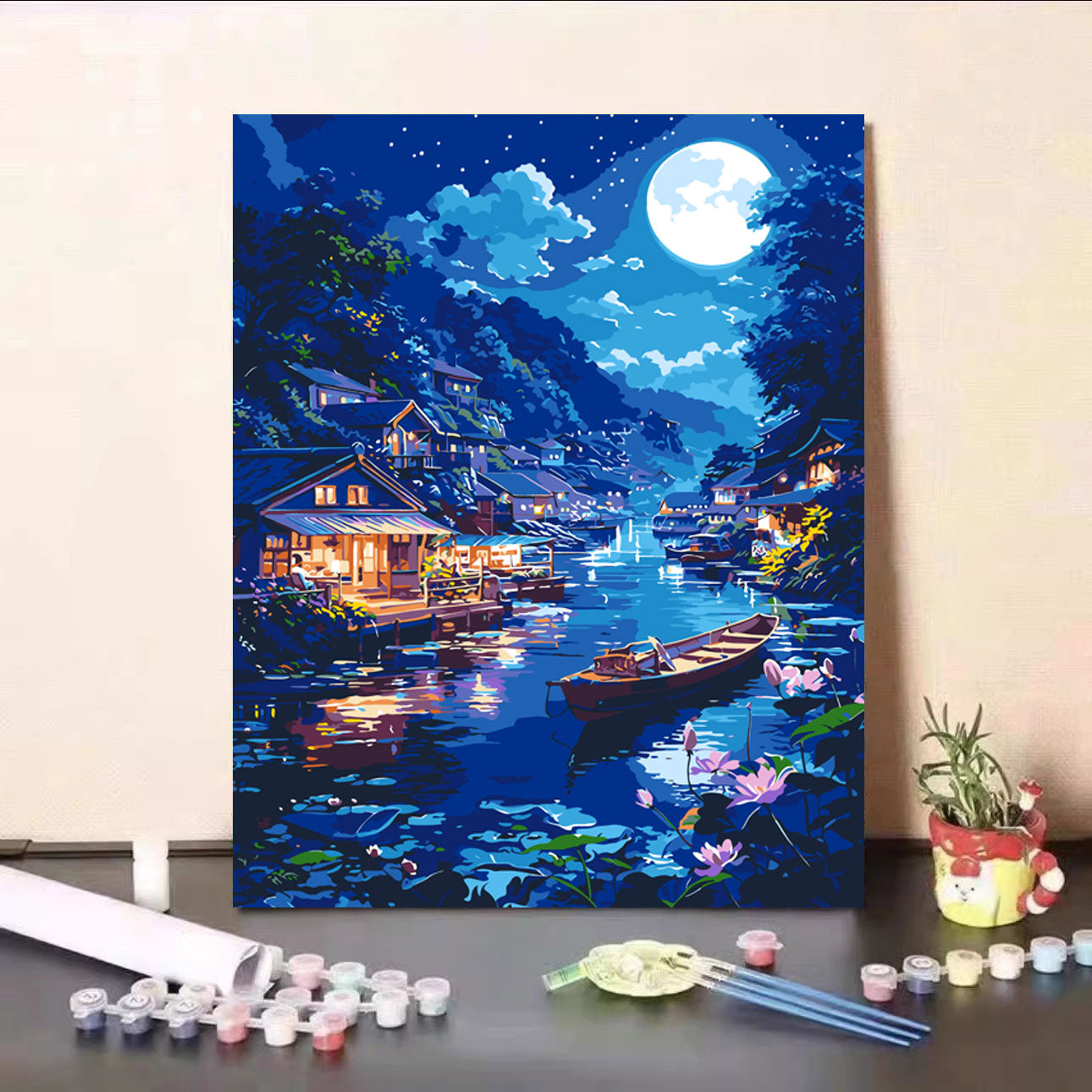 Canvas Paint By Number Kit Digital Oil Painting DIY Lukisan 40 x 50 Seri R
