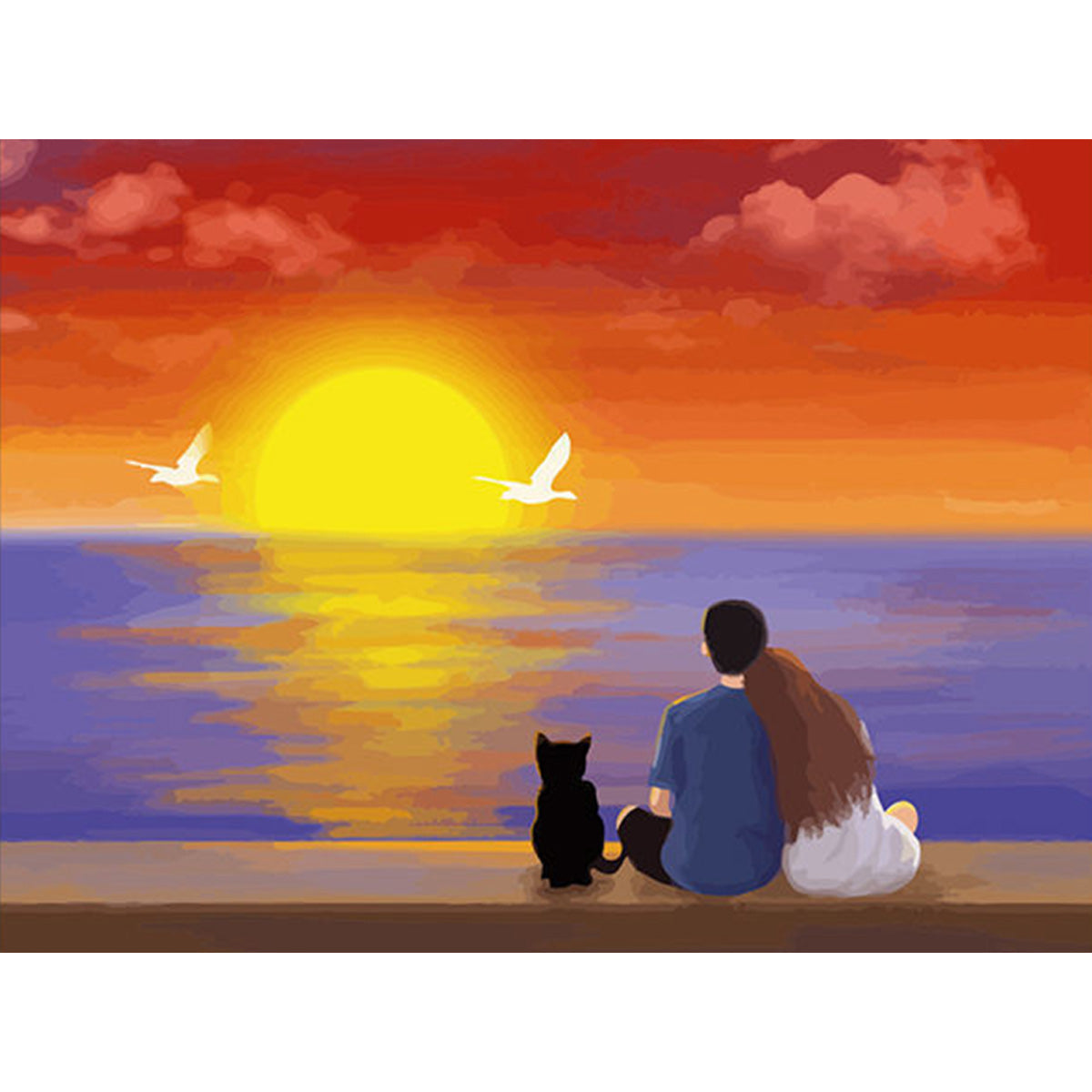 Canvas Paint By Number Kit Digital Oil Painting DIY Lukisan 40 x 50 Seri B