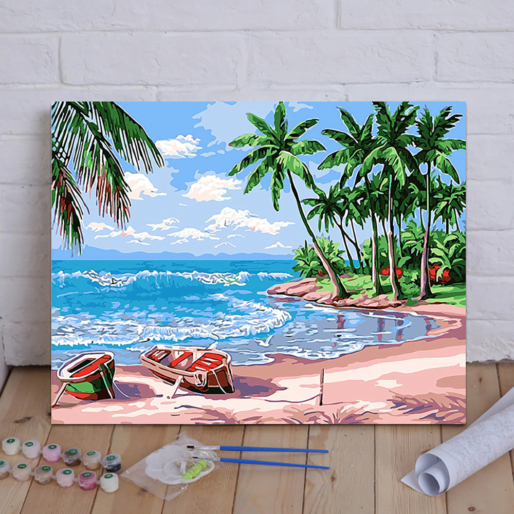 Canvas Paint By Number Kit Digital Oil Painting DIY Lukisan 40 x 50 Seri C