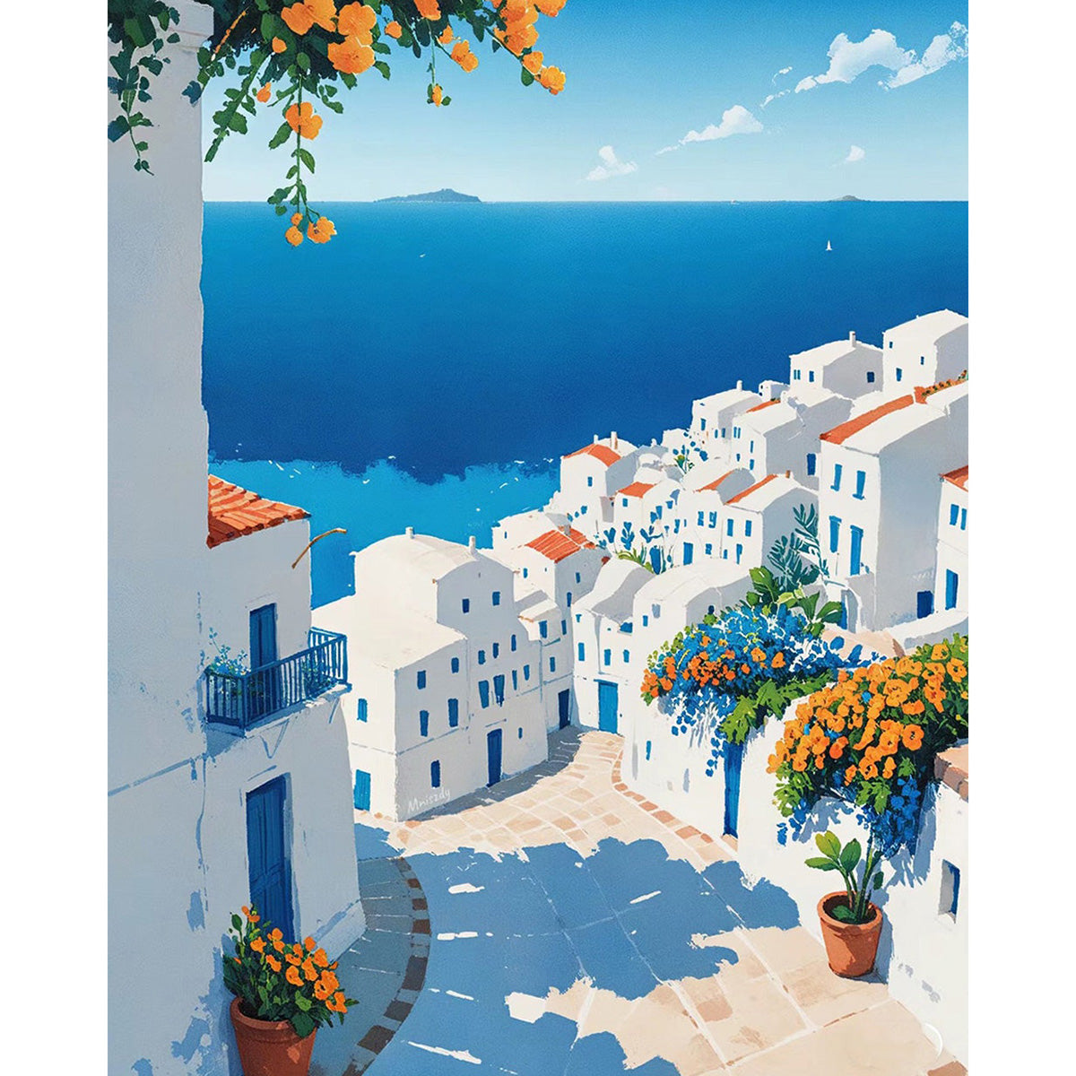 Canvas Paint By Number Kit Digital Oil Painting DIY Lukisan 40 x 50 Seri C