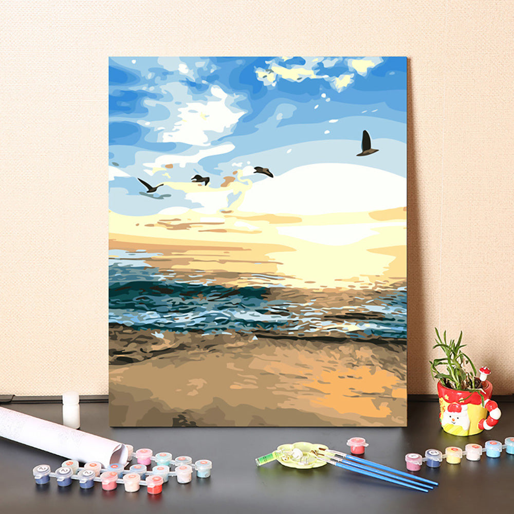 Canvas Paint By Number Kit Digital Oil Painting DIY Lukisan 40 x 50 Seri H