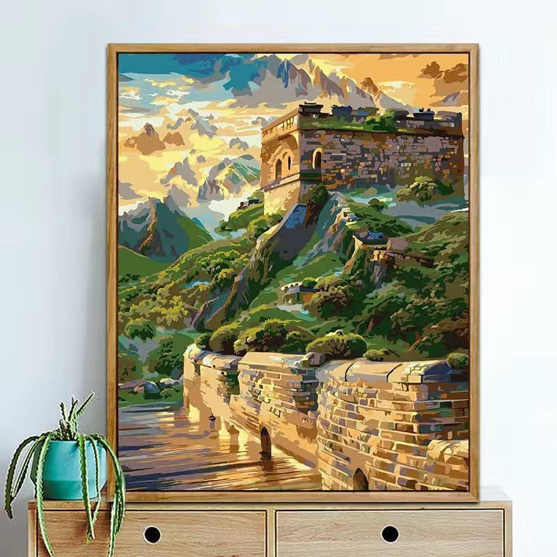 DIY Paint By Numbers Kit Digital Oil Painting Lukisan Kanvas 40 x 50 Seri S