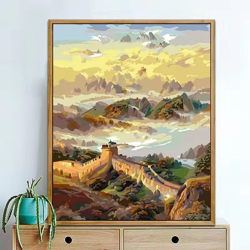DIY Paint By Numbers Kit Digital Oil Painting Lukisan Kanvas 40 x 50 Seri S