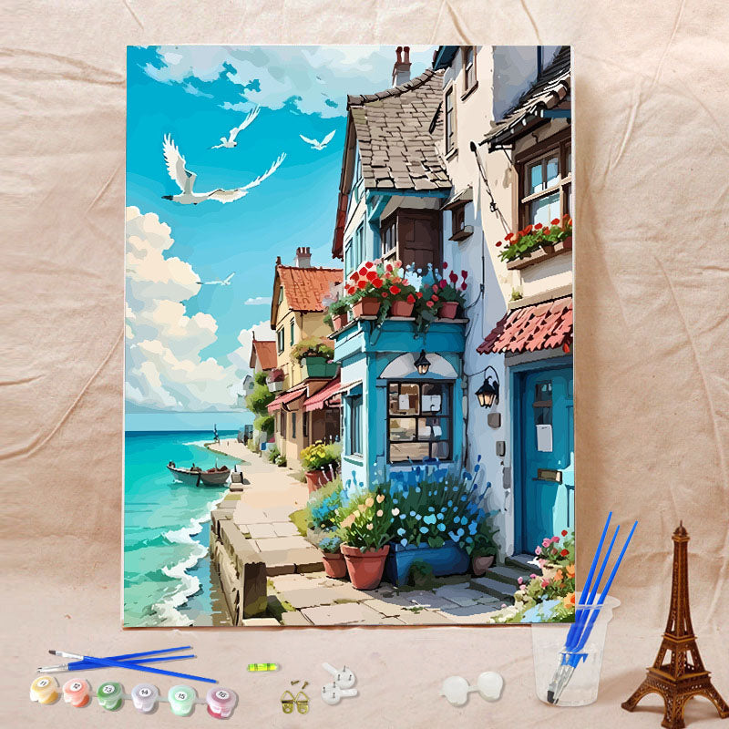 Canvas Paint By Number Kit Digital Oil Painting DIY Lukisan 40 x 50 Seri B