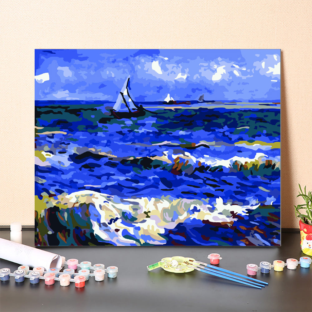 Canvas Paint By Number Kit Digital Oil Painting DIY Lukisan 40 x 50 Seri P