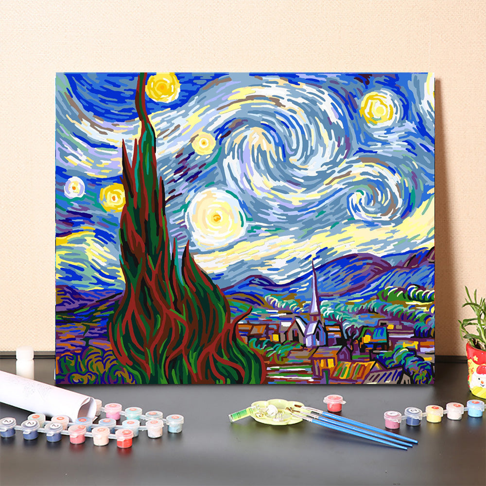 Canvas Paint By Number Kit Digital Oil Painting DIY Lukisan 40 x 50 Seri P