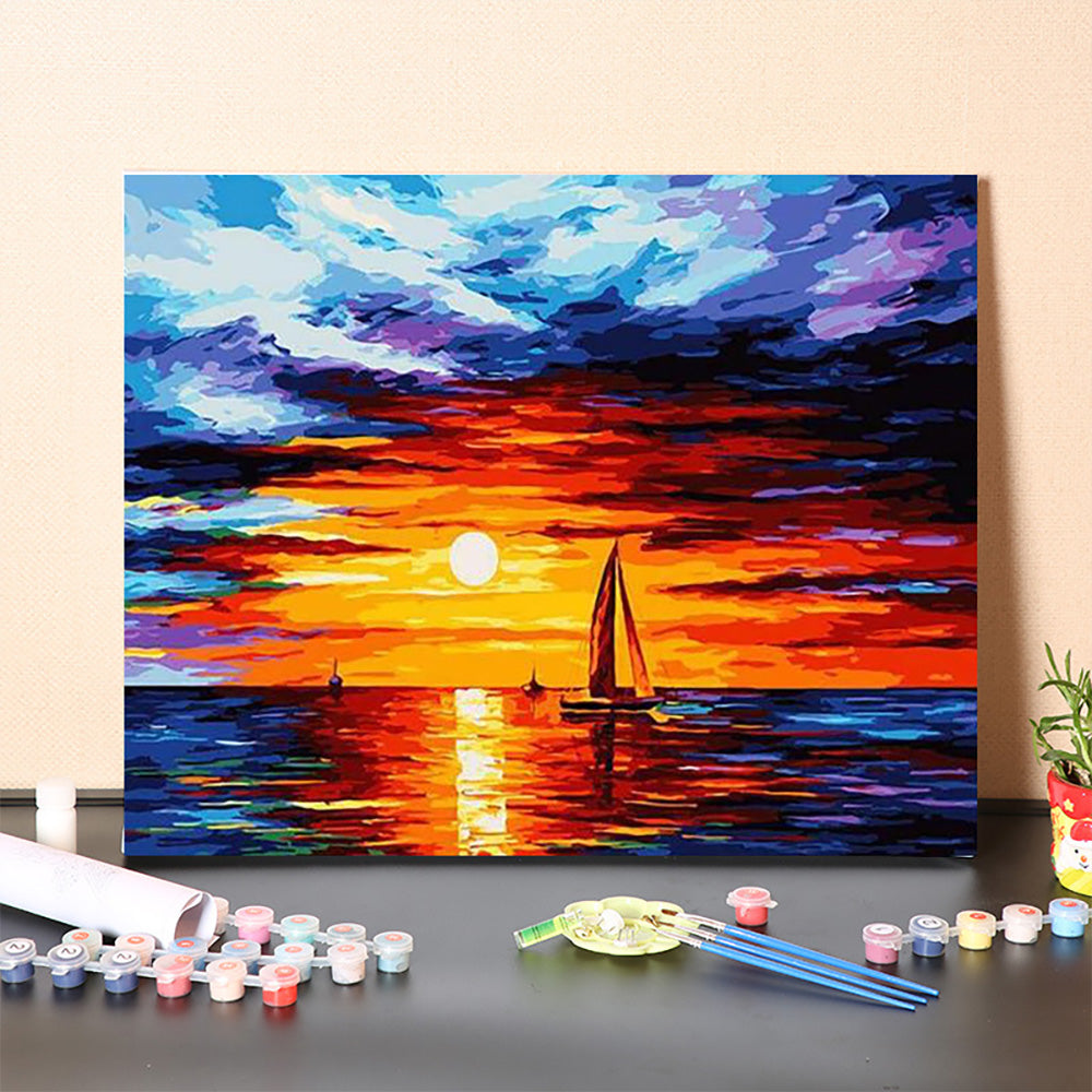 Canvas Paint By Number Kit Digital Oil Painting DIY Lukisan 40 x 50 Seri P