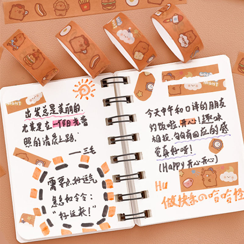 Washi Tape Roll Selotip Karakter Capybara Lucu Isolasi DIY Scrapbook