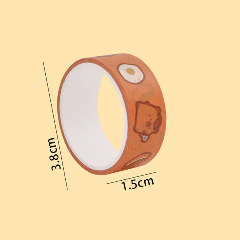 Washi Tape Roll Selotip Karakter Capybara Lucu Isolasi DIY Scrapbook
