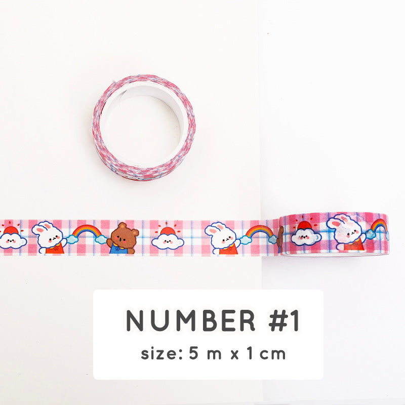 Washi Tape Roll Selotip Karakter Capybara Lucu Isolasi DIY Scrapbook
