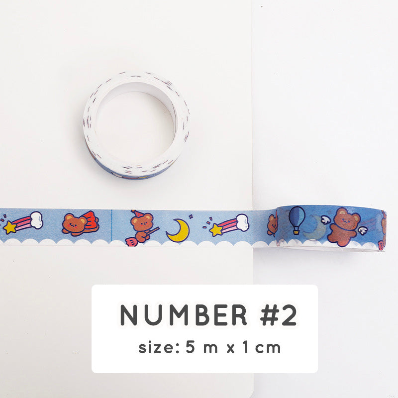 Washi Tape Roll Selotip Karakter Capybara Lucu Isolasi DIY Scrapbook