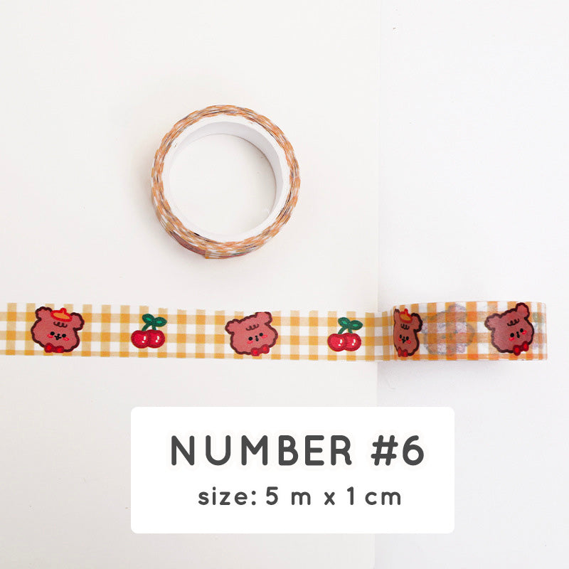 Washi Tape Roll Selotip Karakter Capybara Lucu Isolasi DIY Scrapbook