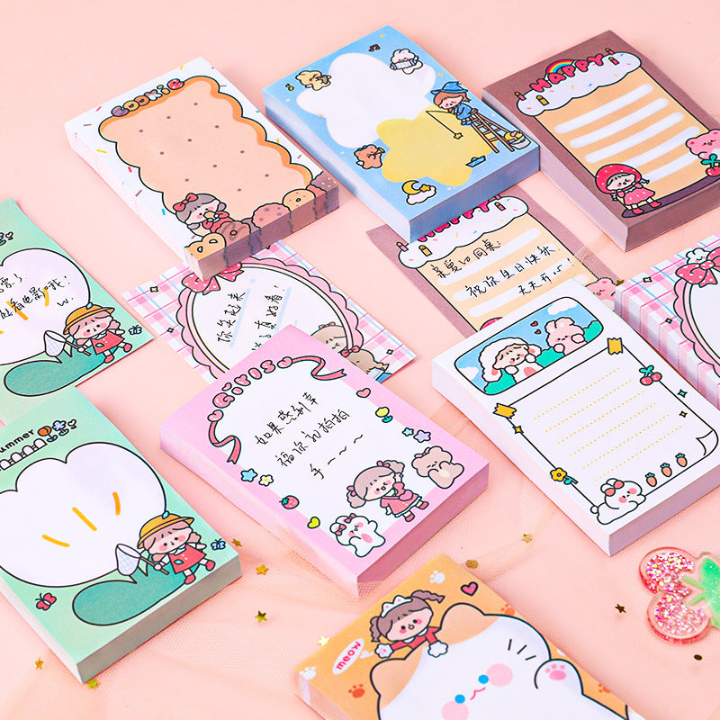 Sticky Notes Catatan Kecil Memo Pad Anak Sekolah Karakter Lucu 80 Lembar DCA0684