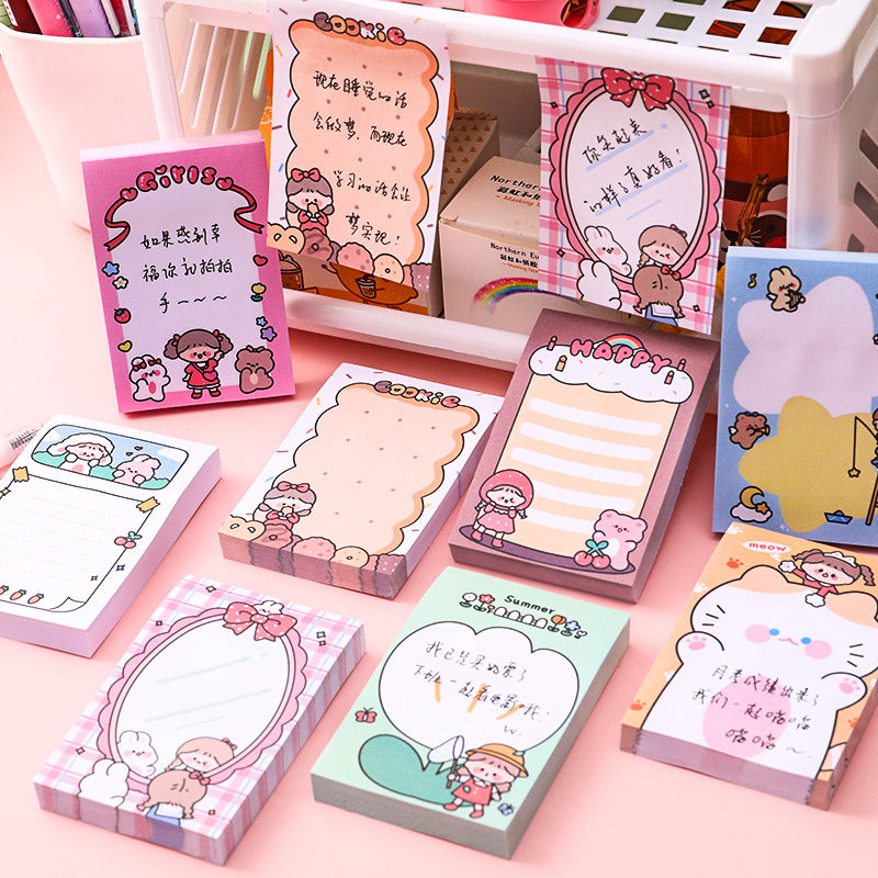Sticky Notes Catatan Kecil Memo Pad Anak Sekolah Karakter Lucu 80 Lembar DCA0684