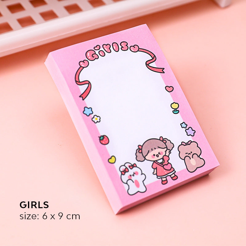 Sticky Notes Catatan Kecil Memo Pad Anak Sekolah Karakter Lucu 80 Lembar DCA0684