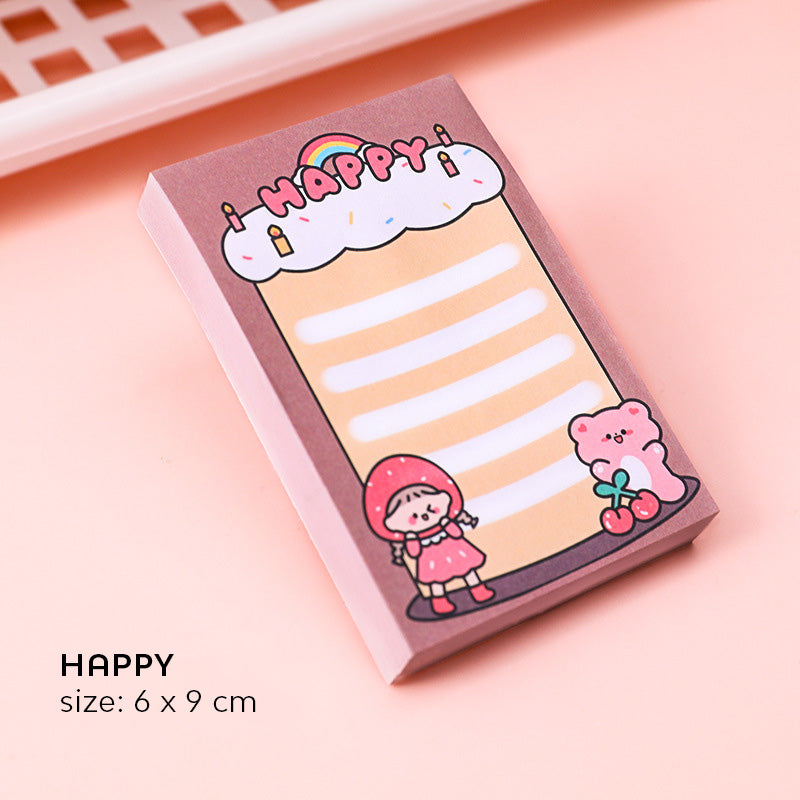 Sticky Notes Catatan Kecil Memo Pad Anak Sekolah Karakter Lucu 80 Lembar DCA0684
