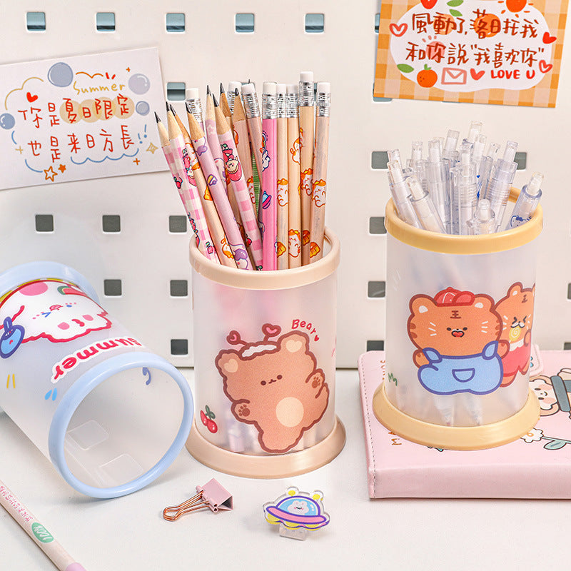 Tempat Pensil Tabung Motif Karakter Lucu Kotak Make Up Desk Organizer DCA0790