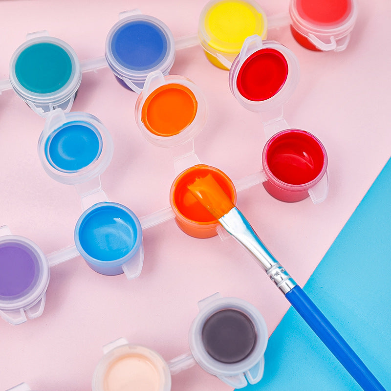 Cat Akrilik Set Acrylic Paint Kit 8 Warna dan 1 Kuas Seni Lukis Hobby DCA1763