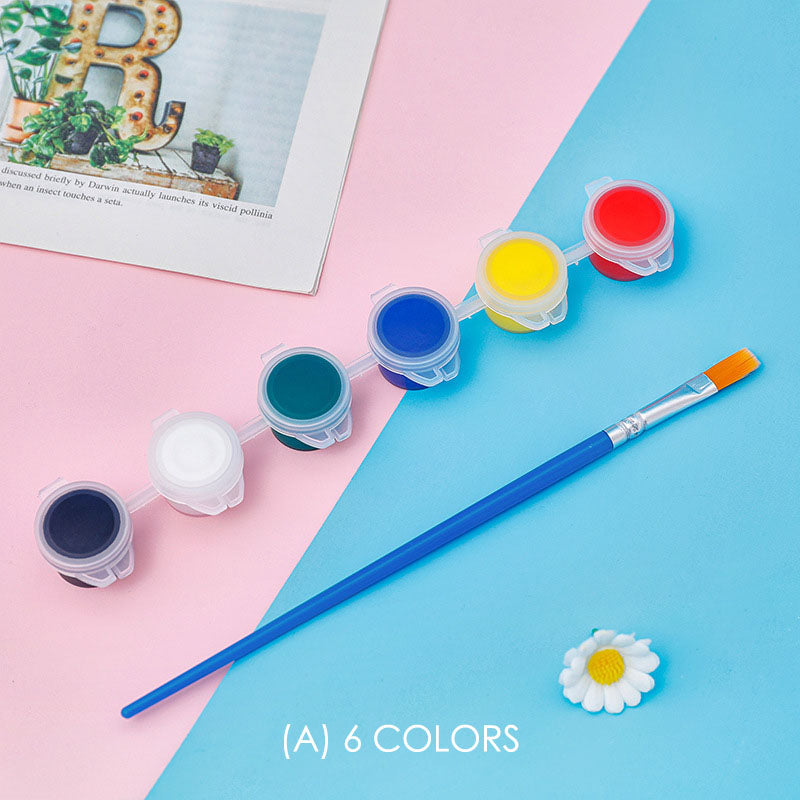 Cat Akrilik Set Acrylic Paint Kit 8 Warna dan 1 Kuas Seni Lukis Hobby DCA1763