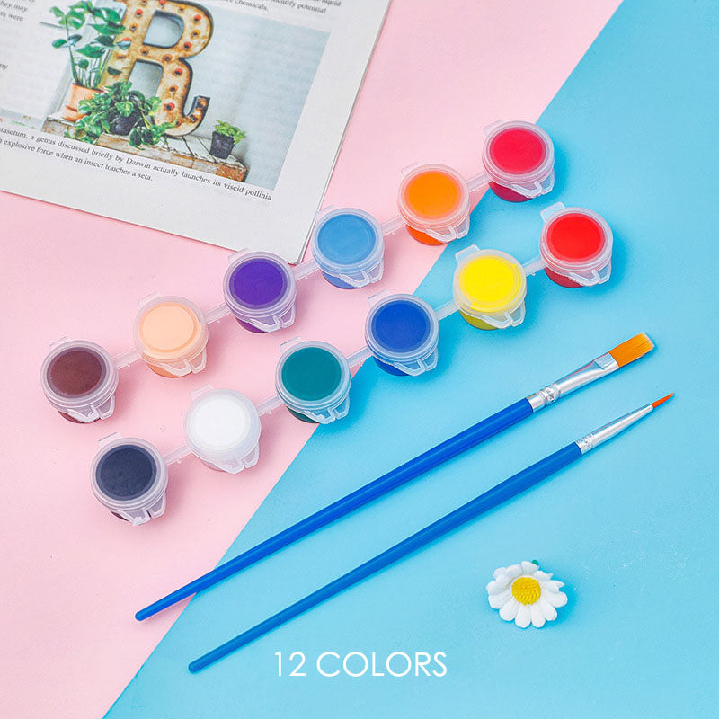 Cat Akrilik Set Acrylic Paint Kit 8 Warna dan 1 Kuas Seni Lukis Hobby DCA1763