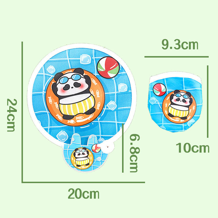 Kipas Tangan Lipat Bulat Tas Mini Folding Fan Portable Karakter Lucu