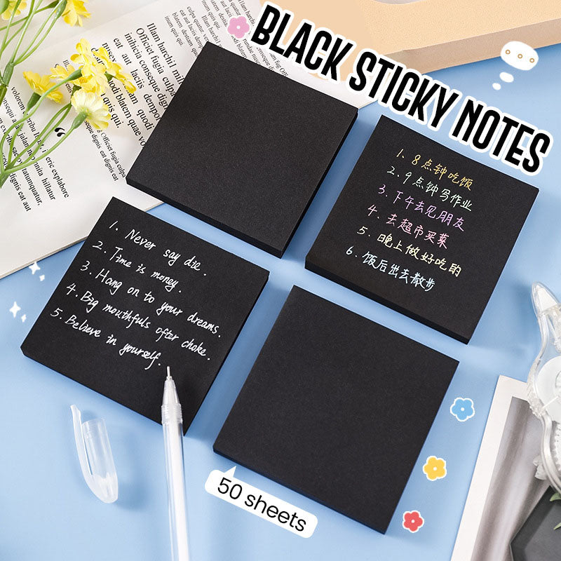 Black Sticky Notes Hitam Polos Catatan Memo Kecil DCA1970