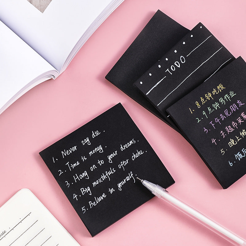 Black Sticky Notes Hitam Polos Catatan Memo Kecil DCA1970