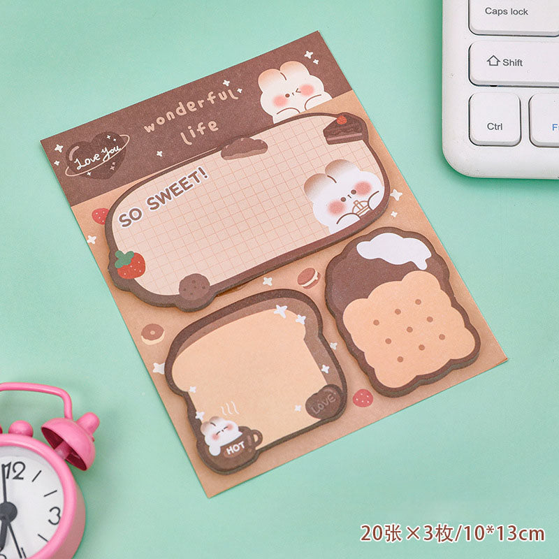 Sticky Notes Set 3 Pcs Catatan Kecil Mini Memo Pad Lucu Motif Karakter Lucu