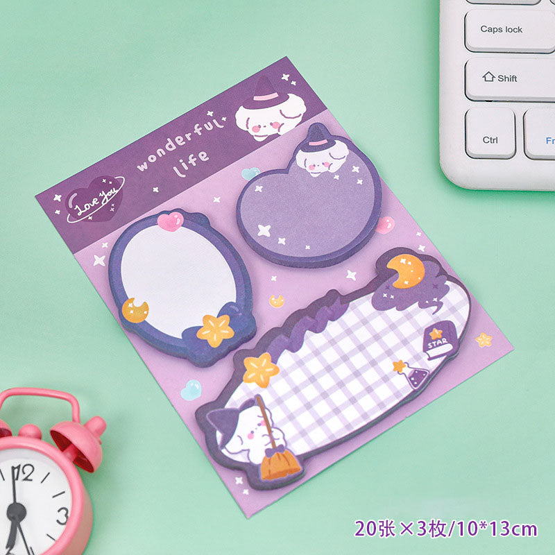 Sticky Notes Set 3 Pcs Catatan Kecil Mini Memo Pad Lucu Motif Karakter Lucu