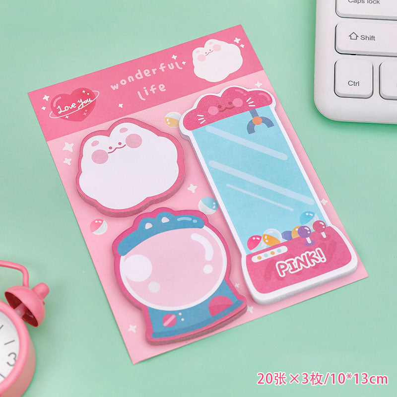 Sticky Notes Set 3 Pcs Catatan Kecil Mini Memo Pad Lucu Motif Karakter Lucu
