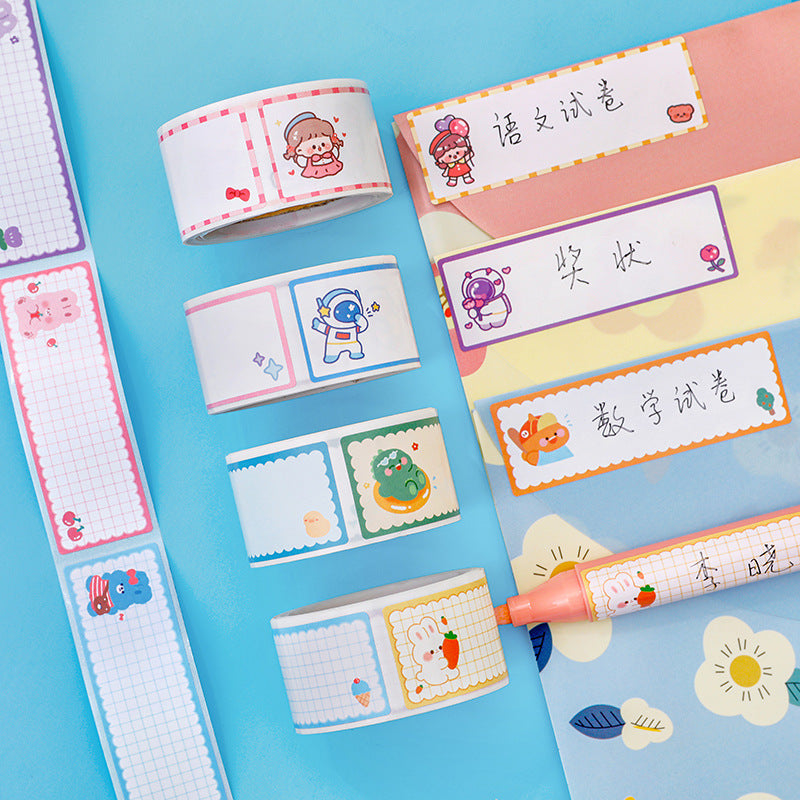 Stiker Label Nama Kosong Isolasi Sticker Name Tape Kartun Lucu Anti Air