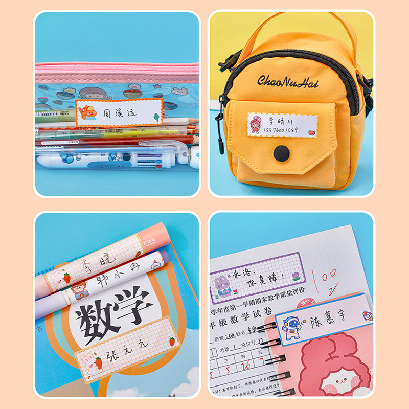 Stiker Label Nama Kosong Isolasi Sticker Name Tape Kartun Lucu Anti Air