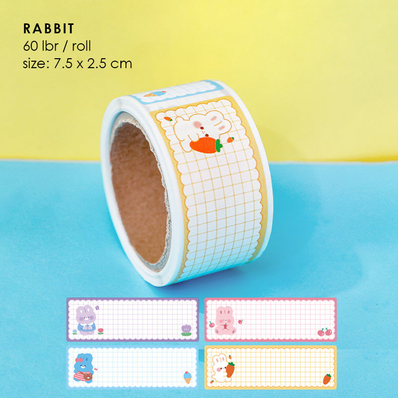 Stiker Label Nama Kosong Isolasi Sticker Name Tape Kartun Lucu Anti Air