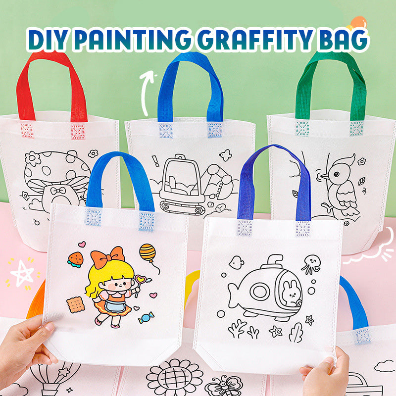 DIY Painting Bag Mewarnai Tas Spunbond Coloring Tote Bag Kerajinan Tangan Anak DCA2039