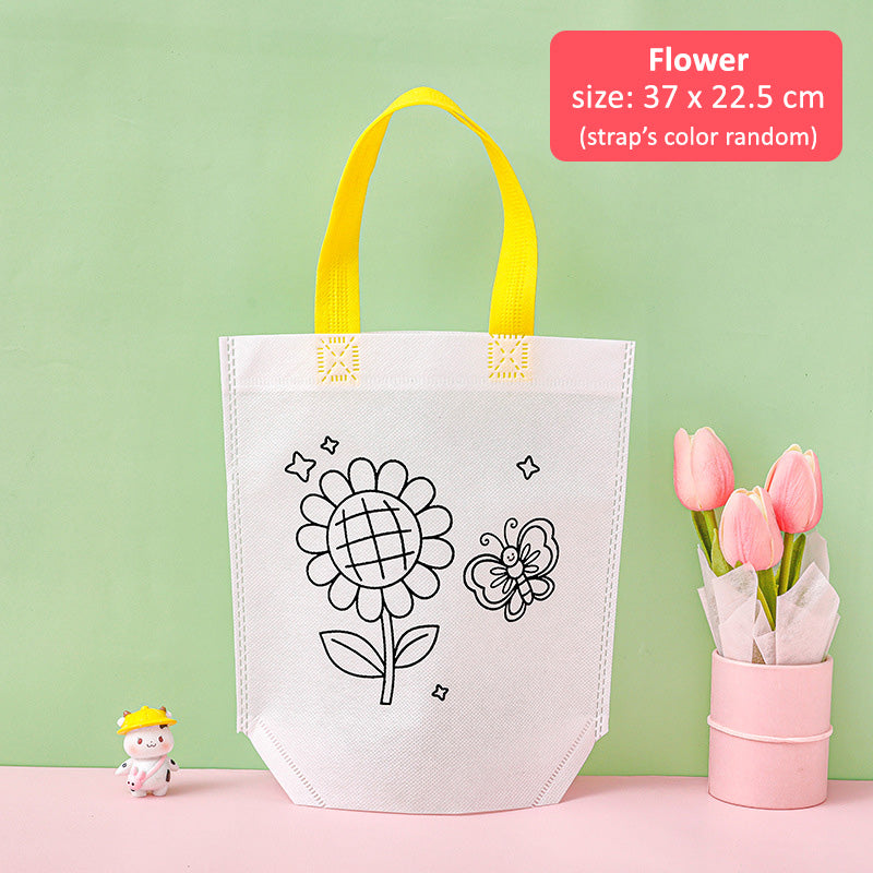 DIY Painting Bag Mewarnai Tas Spunbond Coloring Tote Bag Kerajinan Tangan Anak DCA2039