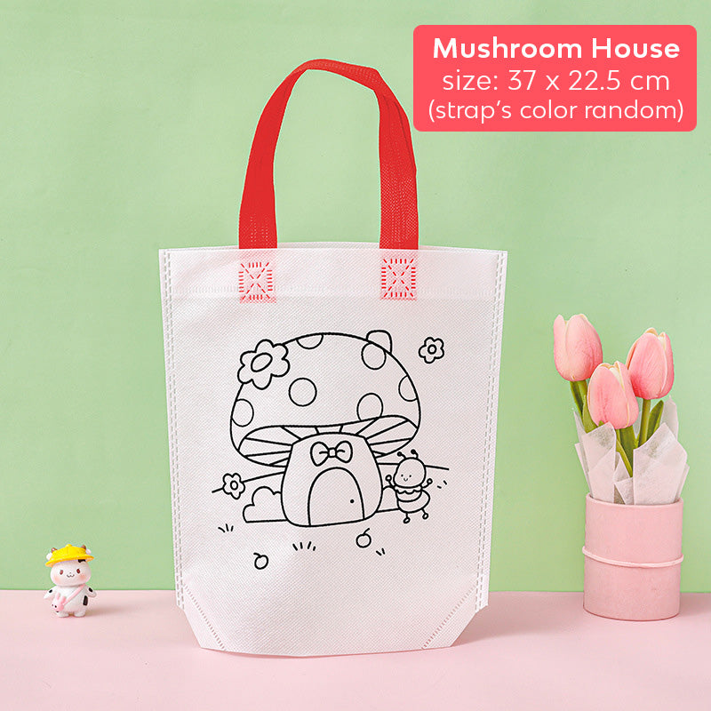 DIY Painting Bag Mewarnai Tas Spunbond Coloring Tote Bag Kerajinan Tangan Anak DCA2039