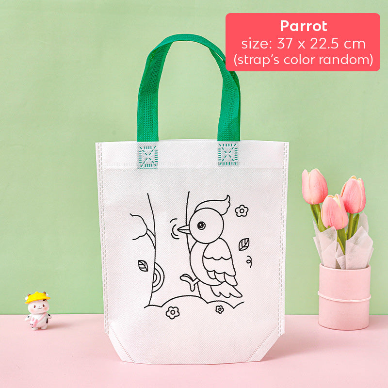 DIY Painting Bag Mewarnai Tas Spunbond Coloring Tote Bag Kerajinan Tangan Anak DCA2039
