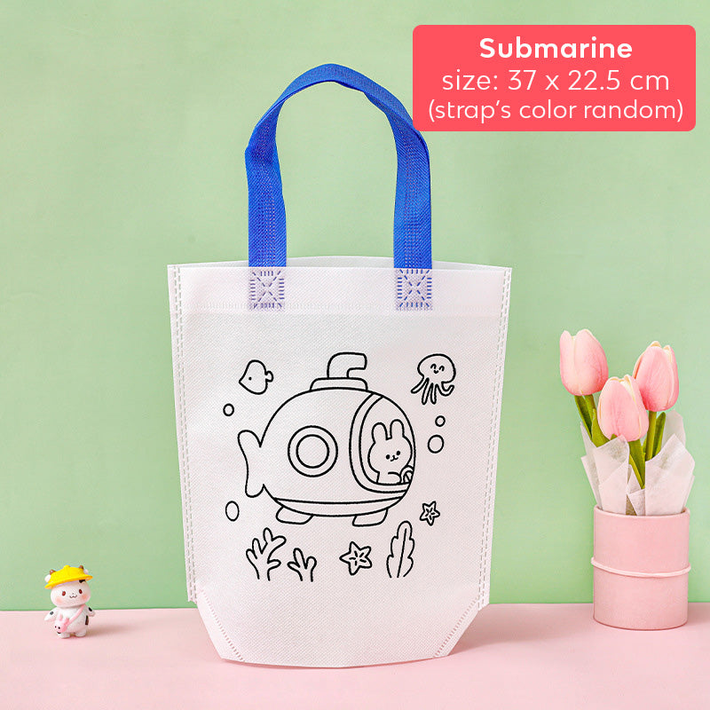 DIY Painting Bag Mewarnai Tas Spunbond Coloring Tote Bag Kerajinan Tangan Anak DCA2039