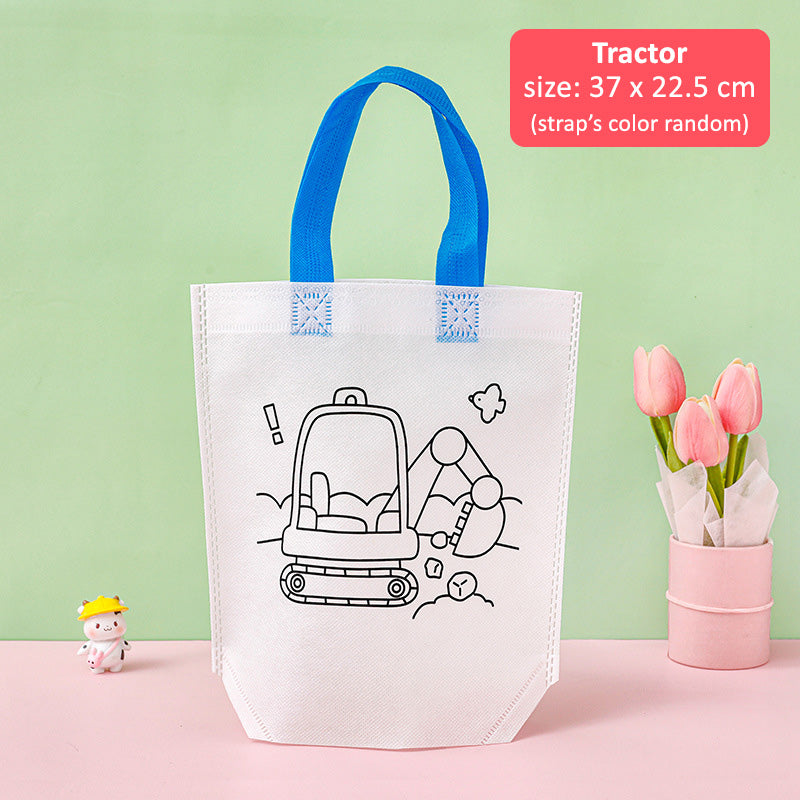 DIY Painting Bag Mewarnai Tas Spunbond Coloring Tote Bag Kerajinan Tangan Anak DCA2039
