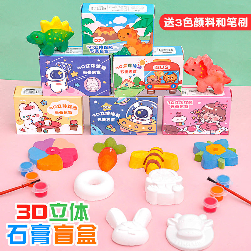 DIY Gypsum Painting Blind Box Set Mainan Edukasi Anak Alat Lukis Patung Kreativitas Karakter Lucu DCA2043