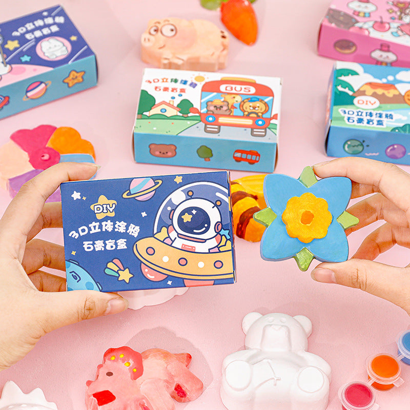DIY Gypsum Painting Blind Box Set Mainan Edukasi Anak Alat Lukis Patung Kreativitas Karakter Lucu DCA2043