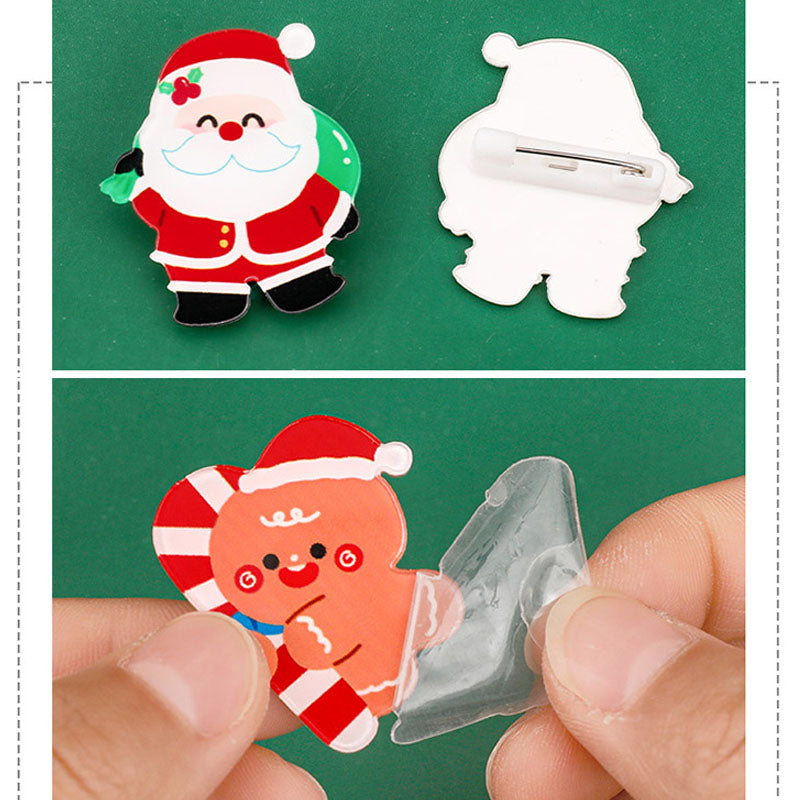 Pin Aksesoris Akrilik Karakter Natal Christmas Lucu Bros Baju Tas Fashion DCA2136