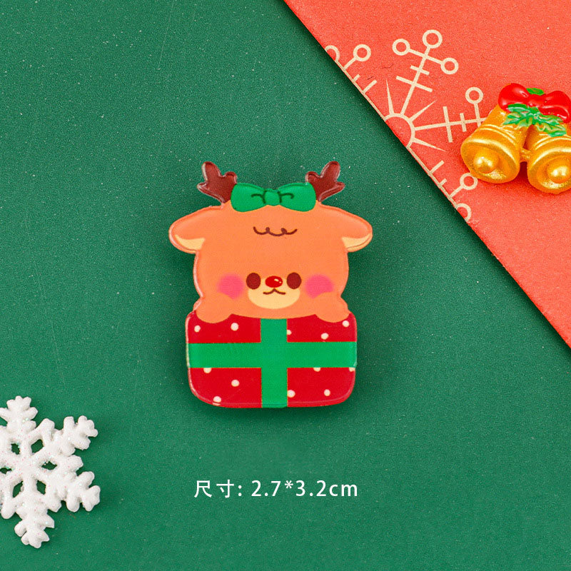 Pin Aksesoris Akrilik Karakter Natal Christmas Lucu Bros Baju Tas Fashion DCA2136