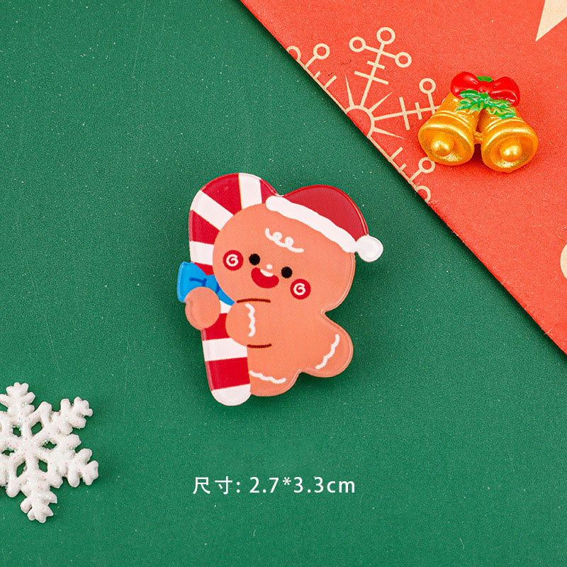 Pin Aksesoris Akrilik Karakter Natal Christmas Lucu Bros Baju Tas Fashion DCA2136