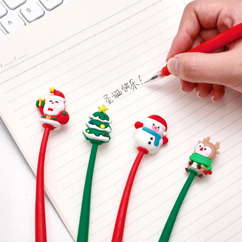 Pulpen Doodle Head Shake Gel Pen Goyang Lentur Elastis Bolpen Natal Christmas DCA2203