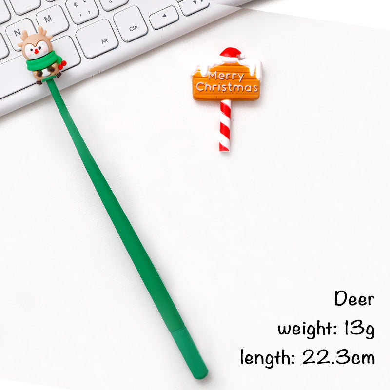 Pulpen Doodle Head Shake Gel Pen Goyang Lentur Elastis Bolpen Natal Christmas DCA2203