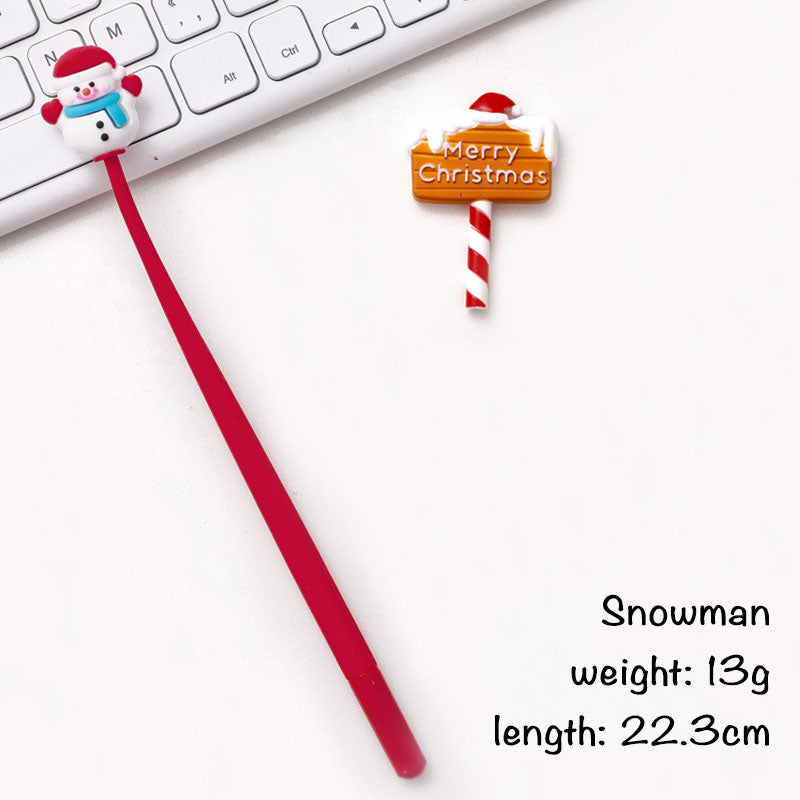 Pulpen Doodle Head Shake Gel Pen Goyang Lentur Elastis Bolpen Natal Christmas DCA2203