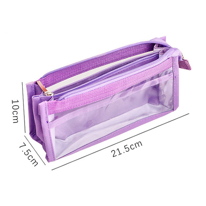 Kotak Tempat Pensil Transparan Aesthetic Pencil Case Kapasitas Besar DCA2323